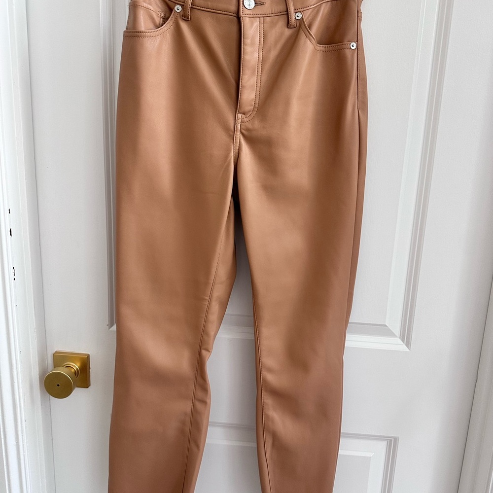 Express Light Brown Faux Leather Pants